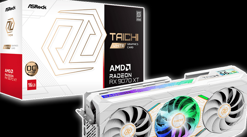 ASRock Radeon RX 9070 XT Taichi White 16GB OC  สมดุลของพลังประมวลผลและดีไซน์ระดับพรีเมียมในโทนสีขาว
